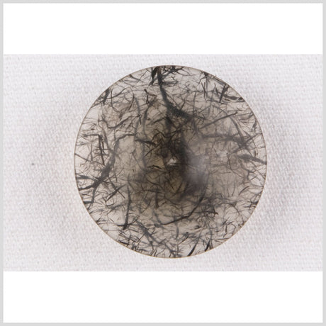 Plastic Shank Back Button - 24L/15mm - Translucent Gray with Charcoal Thread Inclusions