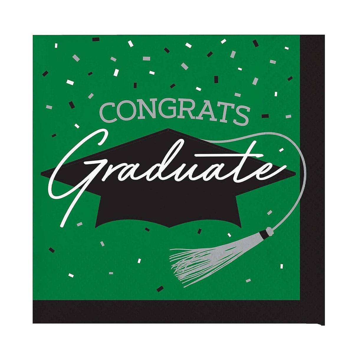 Creative Converting School Spirit Green Graduation Beverage Napkins – 108ct