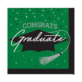 Creative Converting School Spirit Green Graduation Beverage Napkins – 108ct
