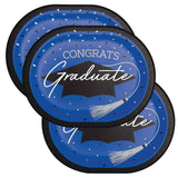 Creative Converting School Spirit Blue Graduation Oval Paper Platters – 24ct