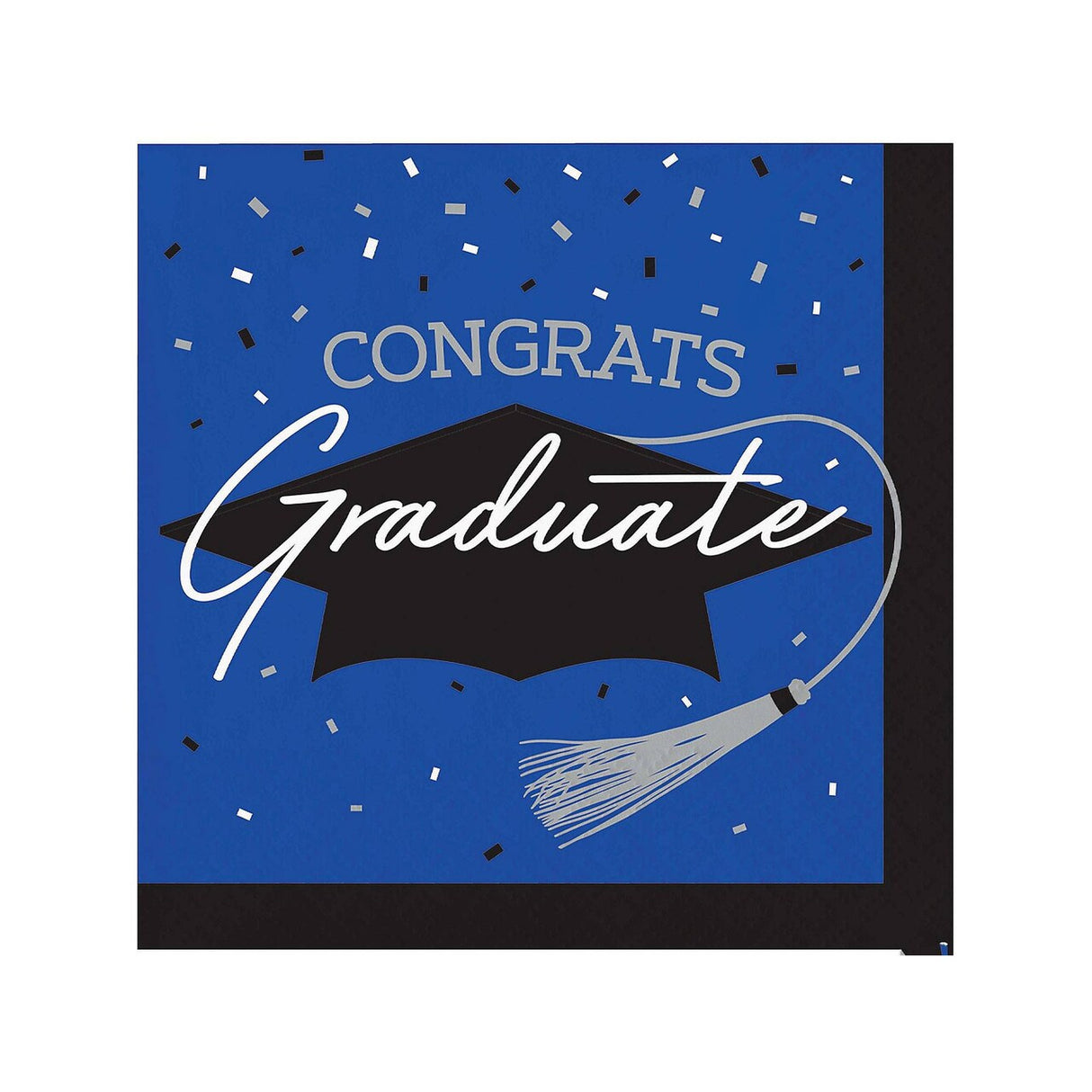 Creative Converting School Spirit Blue Graduation Beverage Napkins – 108ct