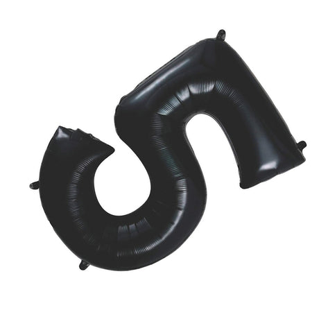 34" Black Number 5 Mylar Balloon – Fun and Festive for Any Occasion