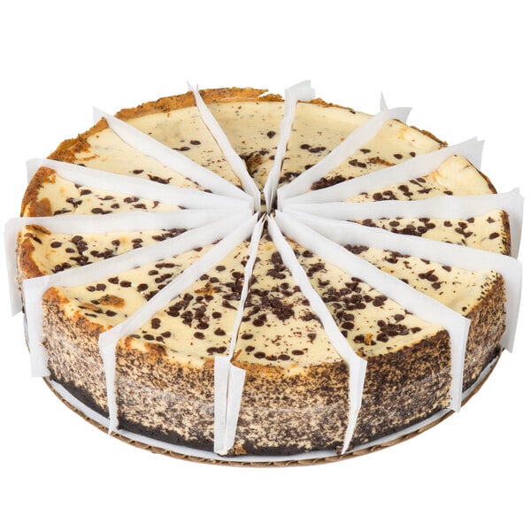 Pellman 14-Slice Pre-Cut Chocolate Chip Cheesecake 60 oz. - 6/Case