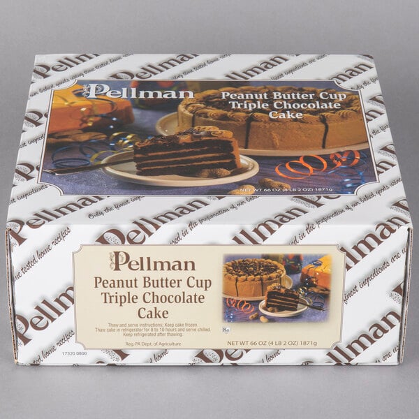 Pellman Peanut Butter Cup Triple Chocolate Cake 66 oz. - 4/Case
