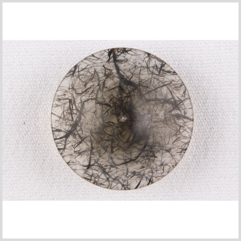Plastic Shank Back Button - 44L/28mm - Translucent Gray with Charcoal Thread Inclusions