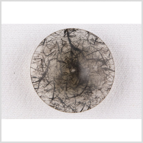 Plastic Shank Back Button - 44L/28mm - Translucent Gray with Charcoal Thread Inclusions