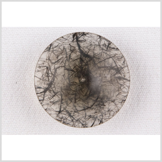 Plastic Shank Back Button - 44L/28mm - Translucent Gray with Charcoal Thread Inclusions