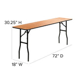 Emma and Oliver 6-Foot Rectangular Wood Folding Training / Seminar Table with Smooth Clear Coated Finished Top