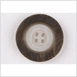 Plastic 4-Hole Button - 32L/20mm - Ivory and Warm Dark Gray Rings Engraved Rim