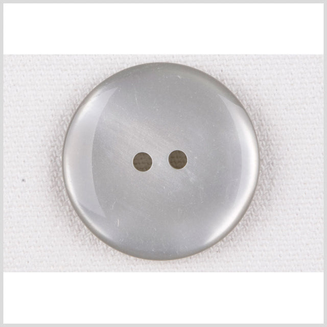 Plastic 2-Hole Button - 36L/23mm - Silvery Gray Metallic