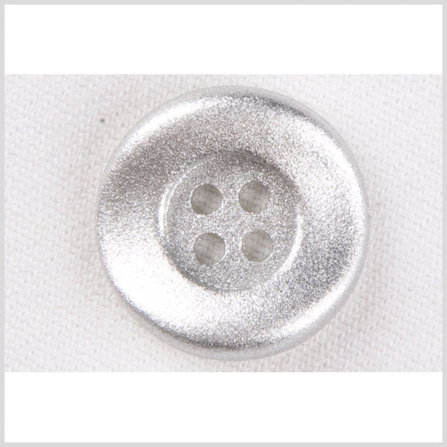 Plastic 4-Hole Button - 28L/18mm - Metallic Silver Crinkle