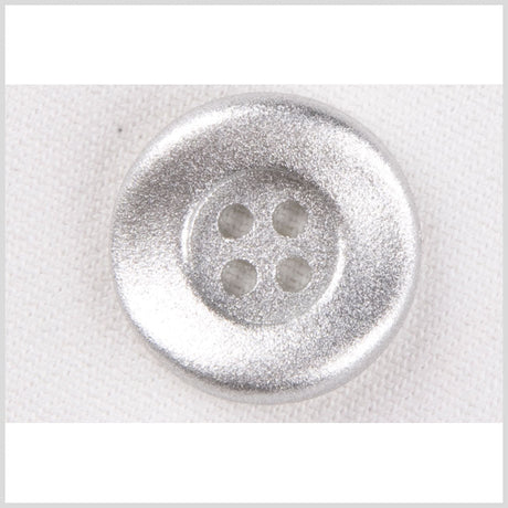 Plastic 4-Hole Button - 36L/23mm - Metallic Silver Crinkle