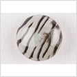 Plastic Shank Back Button - 32L/20mm - Dome Shaped Ivory and Charcoal Painted Zebra Stripes