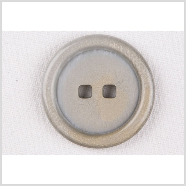 Plastic 2-Hole Button - 36L/23mm - Metallic Light Gray Square Holes