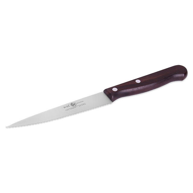 Icel Knife, Wavy Edge, 4-3/4" Blade, Wooden Handle