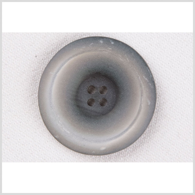 Plastic 4-Hole Button - 44L/28mm - Light Gray Speckled with Engraved Ring