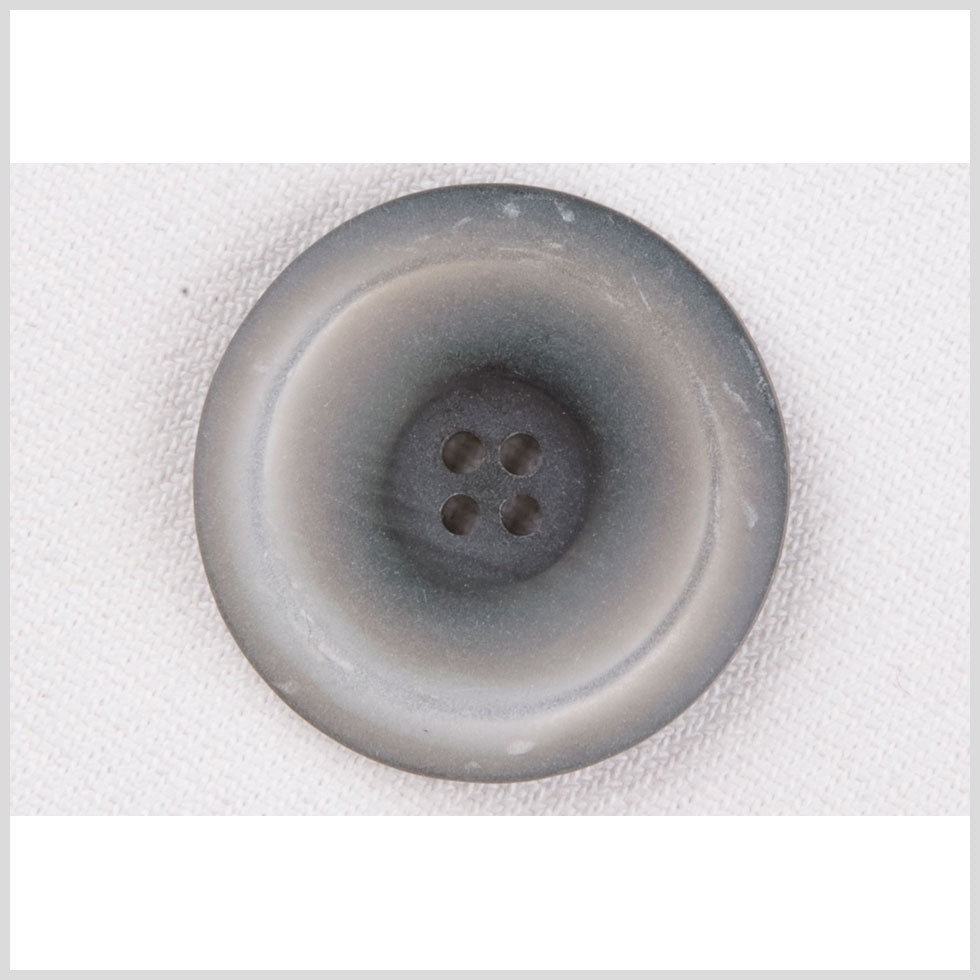 Plastic 4-Hole Button - 48L/30.5mm - Light Gray Speckled with Engraved Ring