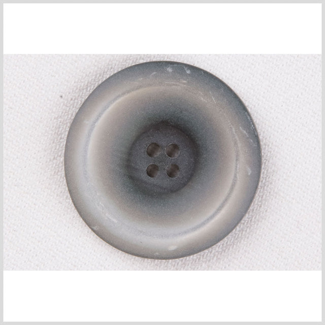Plastic 4-Hole Button - 48L/30.5mm - Light Gray Speckled with Engraved Ring