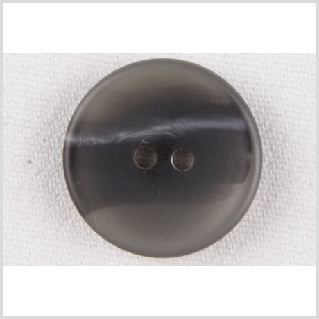 Plastic 2-Hole Button - 24L/15mm - Dish Shaped Charcoal, Gray and White Streaks