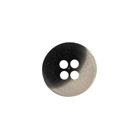 Plastic 4-Hole Button - 24L/15mm - Silvery Gray Iridescent Striations