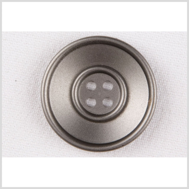 Plastic 4-Hole Button - 48L/30.5mm - Metallic Gray Double Rim