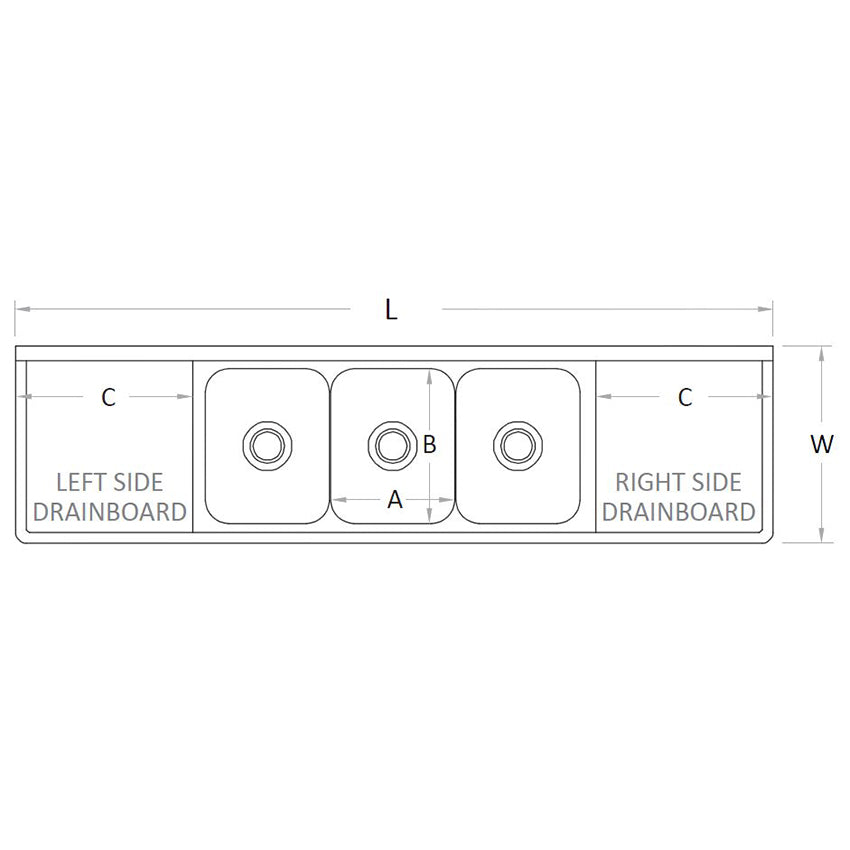 LJ2424-1R One Compartment NSF Commercial Sink with Right Drainboard - Bowl Size 24 x 24