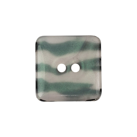 Iridescent Zebra Striped 2-Hole Square Plastic Button - 40L/25.5mm
