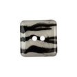 Iridescent Zebra Striped 2-Hole Square Plastic Button - 40L/25.5mm
