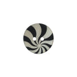 Natural Shell 2-Hole Button - 24L/15mm - Ivory and Black Radiating Swirl