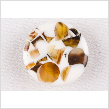 White and Amber Plastic Button - 44L/28mm