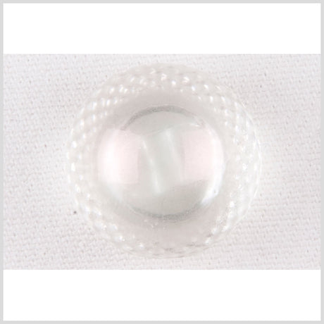 Plastic Shank Back Button - 36L/23mm - Iridescent White Dome with Braided Rim