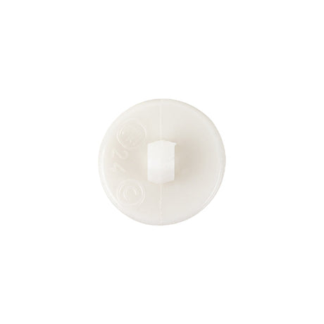 Plastic Shank Back Button - 24L/15mm - Off White Ribs and Stripes