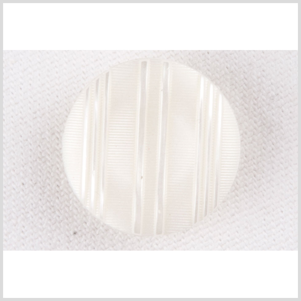 Plastic Shank Back Button - 28L/18mm - Off White Ribs and Stripes