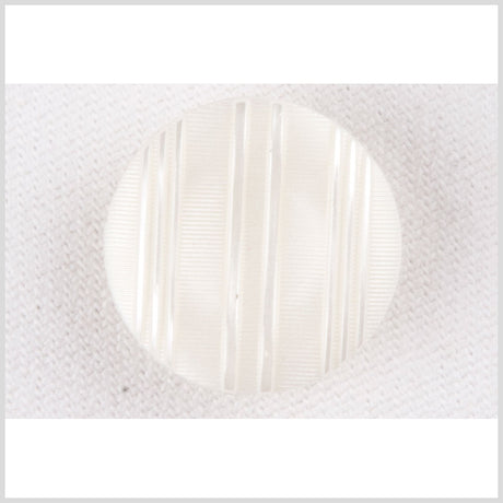 Plastic Shank Back Button - 28L/18mm - Off White Ribs and Stripes