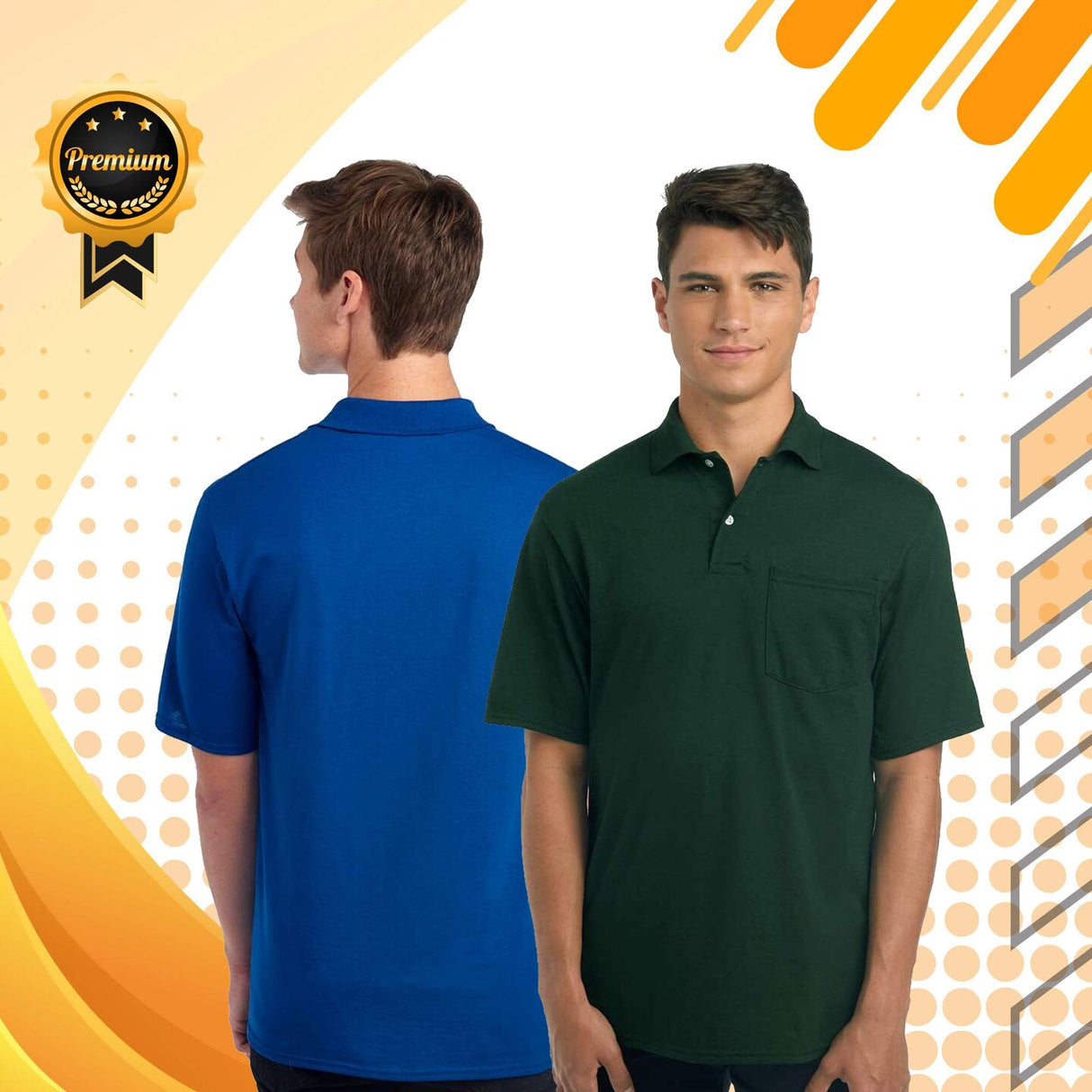 JERZEES® Men’s Dri-Power Polo with Pocket Moisture Wicking Performance T-Shirt