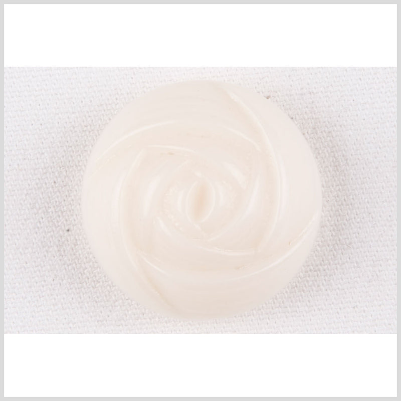 Plastic Shank Back Button - 40L/25.5mm - Off White Rose Shaped