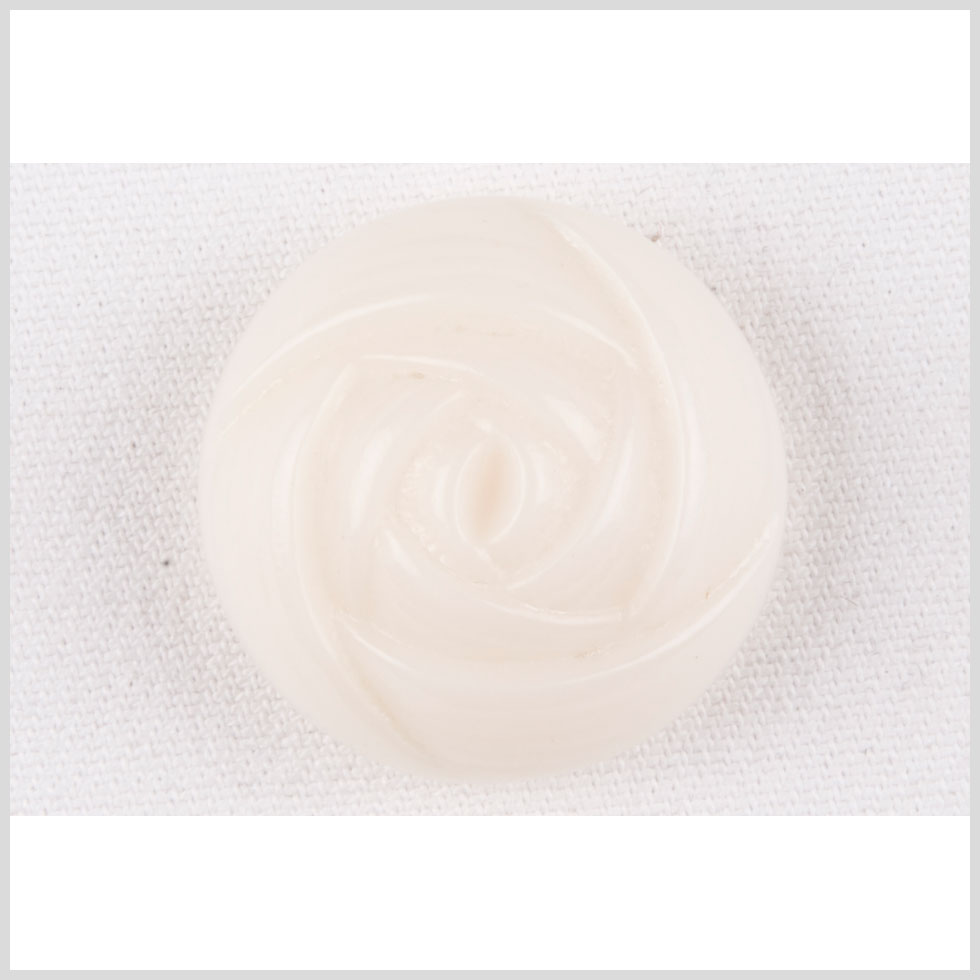 Plastic Shank Back Button - 40L/25.5mm - Off White Rose Shaped