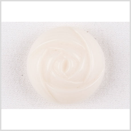Plastic Shank Back Button - 40L/25.5mm - Off White Rose Shaped