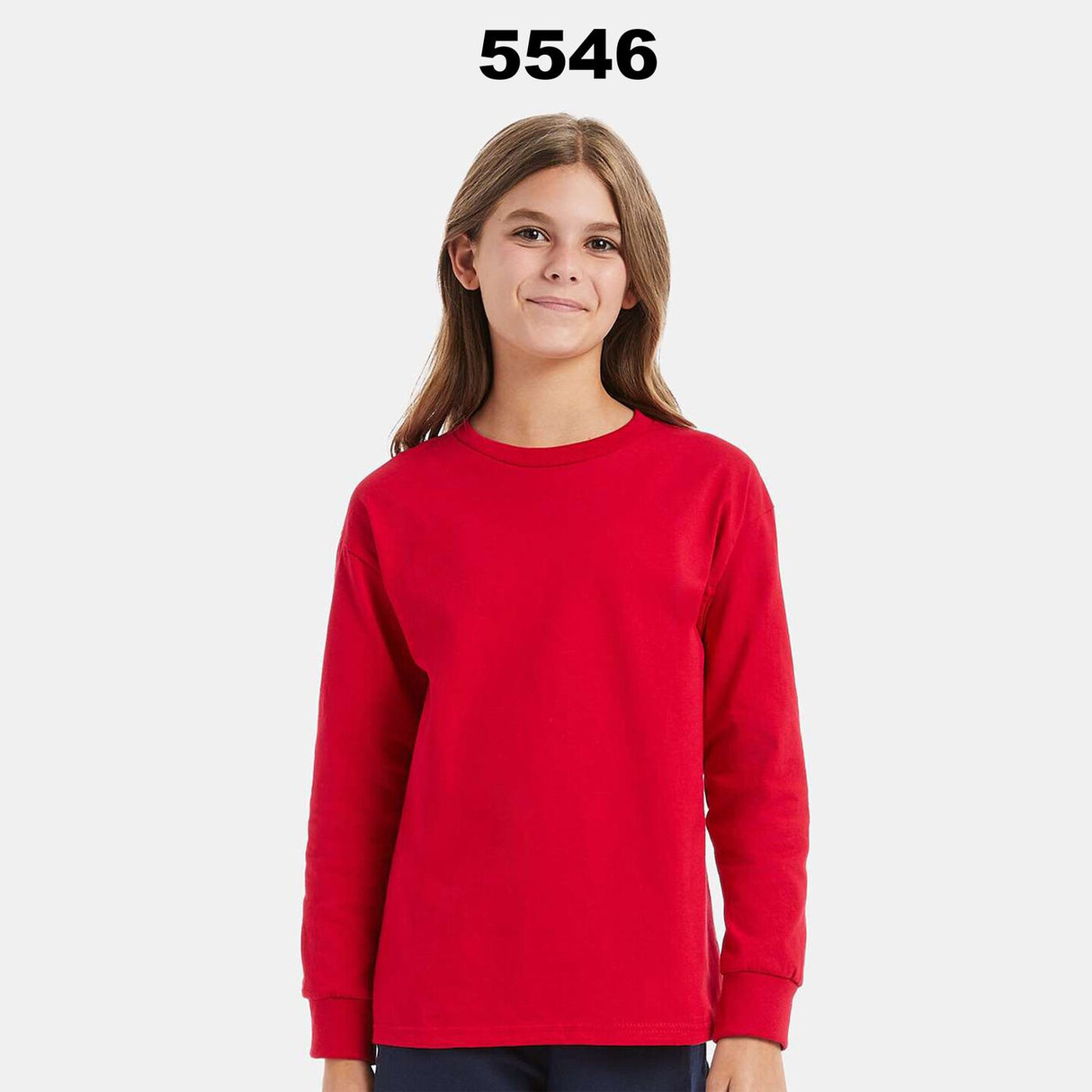 Hanes® Authentic Youth Crew Neck Long Sleeve T-Shirt