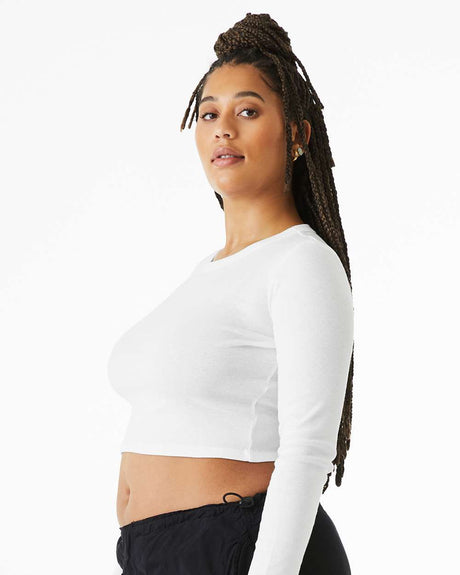 BELLA + CANVASÂ Women's Micro Rib Long Sleeve Baby Tee - XS