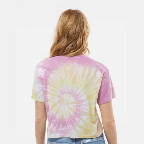 Colortone® Women's crewneck Short Sleeve Tie-Dyed Crop T-Shirt