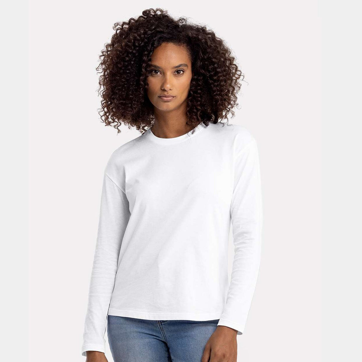 Next Level® Women's Cotton Relaxed Crewneck Long Sleeve T-Shirt