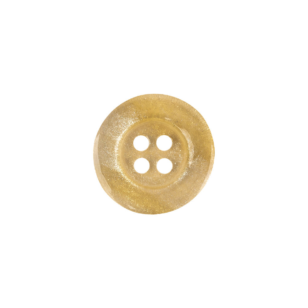 Plastic 4-Hole Button - 24L/15mm - Ivory and Gold Glitter