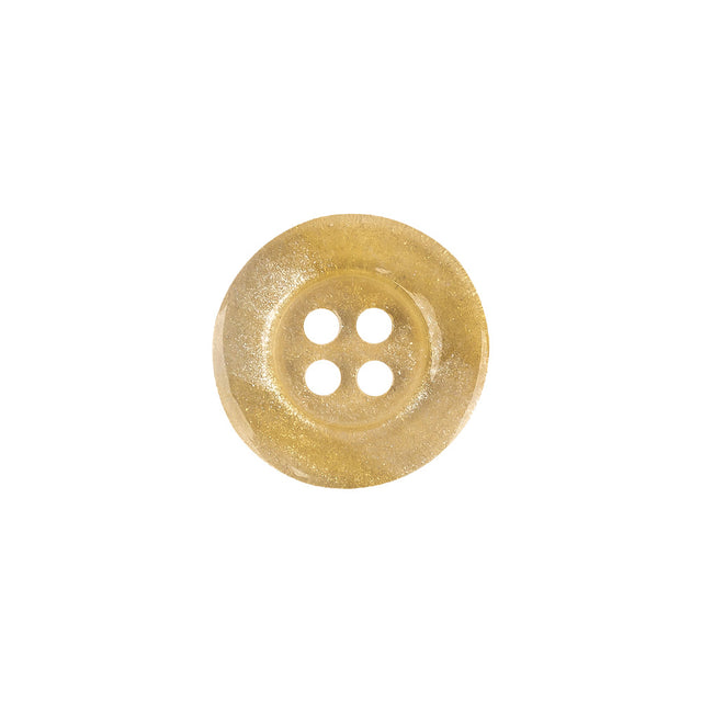Plastic 4-Hole Button - 24L/15mm - Ivory and Gold Glitter