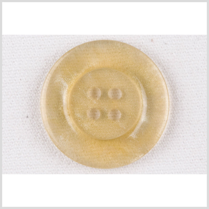 Plastic 4-Hole Button - 32L/20mm - Ivory and Gold Glitter