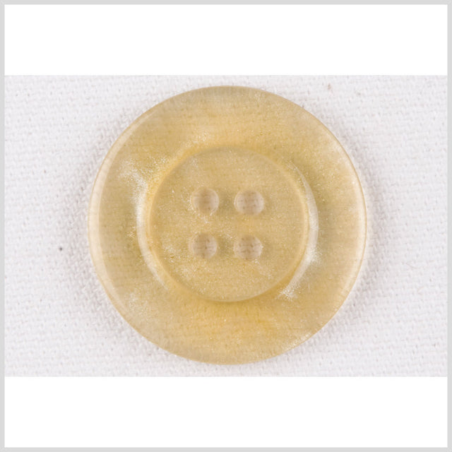 Plastic 4-Hole Button - 44L/28mm - Translucent Ivory and Gold Glitter