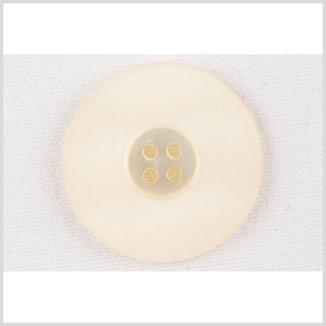 Plastic 4-Hole Button - 36L/23mm - Matte Ivory Wide Flat Rim