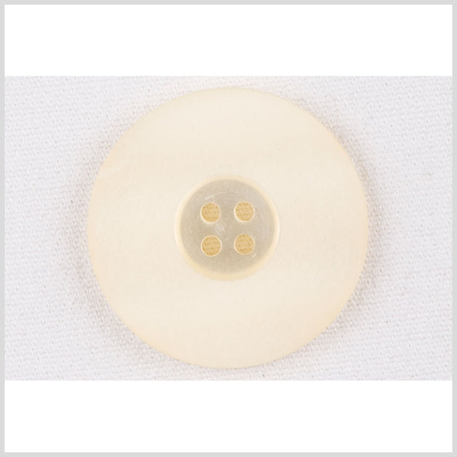 Plastic 4-Hole Button - 36L/23mm - Matte Ivory Wide Flat Rim