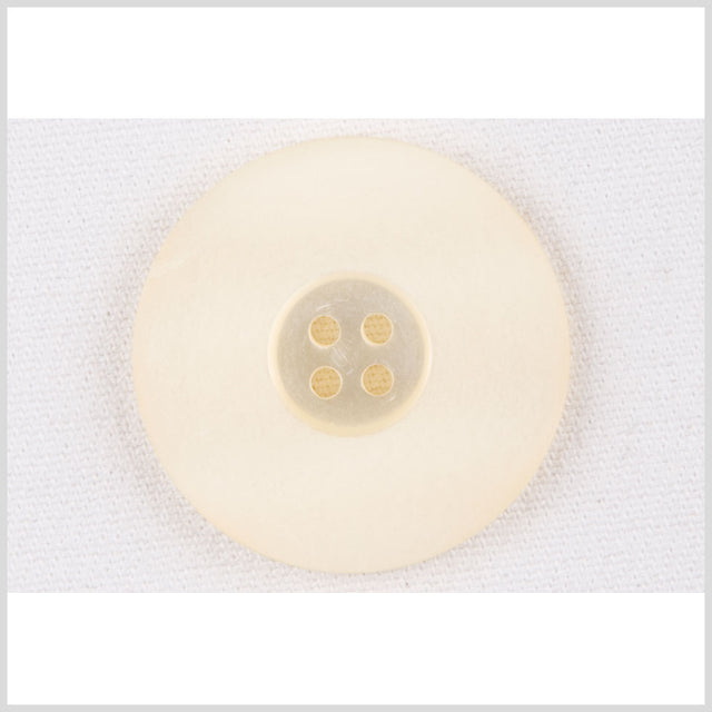 Plastic 4-Hole Button - 54L/34mm - Matte Ivory Wide Flat Rim