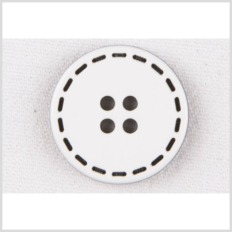 White/Black Plastic Button - 32L/20mm